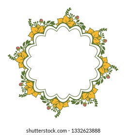 Vector illustration beauty frame flower colorful blooms