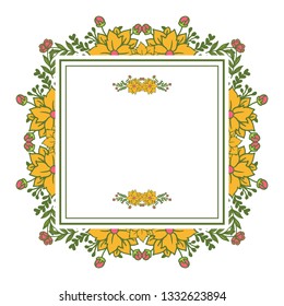 Vector illustration beauty frame flower colorful blooms