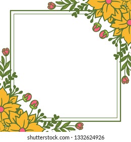 Vector illustration beauty frame flower colorful blooms