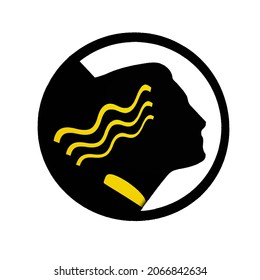 Vector illustration of beauty hair salon logo with black and gold color
