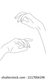 Ilustración vectorial de una línea de mano de belleza. Contorsión de manos abstractas. Estilo de una línea, ilustración vectorial. Ilustración vectorial limpia aislada en fondo blanco.