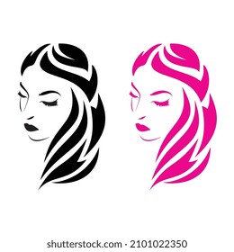 Ilustración vectorial del logotipo del cabezal de belleza