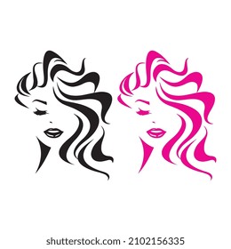 Vector illustration of Beauty head Logo