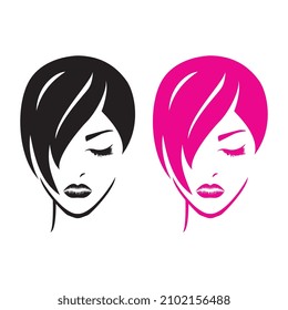 Ilustración vectorial del logotipo del cabezal de belleza