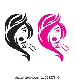Vector illustration of Beauty head Logo