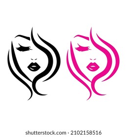 Vector illustration of Beauty head Logo