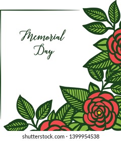 Vector illustration beauty of leaf flower frames bloom for banner of memorial days