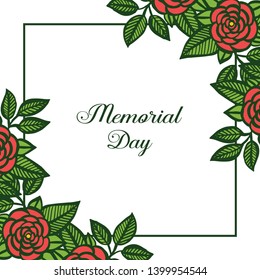 Vector illustration beauty of leaf flower frames bloom for banner of memorial days