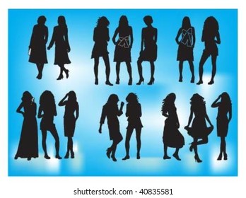 Vector illustration of beauty models