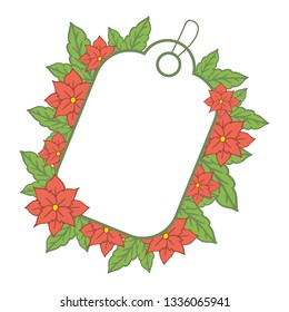 Vector illustration beauty orange flower frames bloom hand drawn