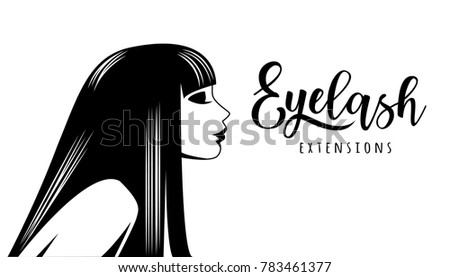Vector illustration for beauty salon, lash extensions maker.