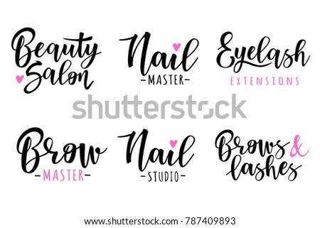 Vector illustration of a beauty set. For beauty salon, lash extensions maker, brow masters.