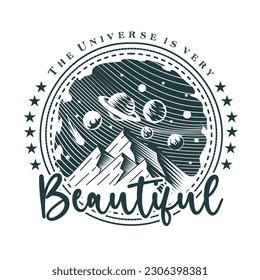 vector illustration The beauty of the universe and its beautiful planets