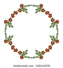 Vector illustration beauty various shapes of leaf flower frame hand drawn