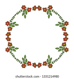 Vector illustration beauty various shapes of leaf flower frame hand drawn