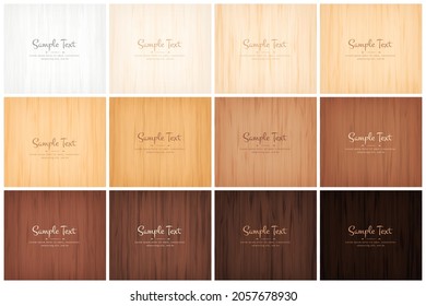 Vector Illustration beauty Wood Wall Floor Texture Pattern Background collection set.