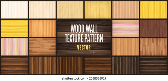 Ilustración vectorial belleza Wood Wall Floor Texture Pattern conjunto de colección Background.