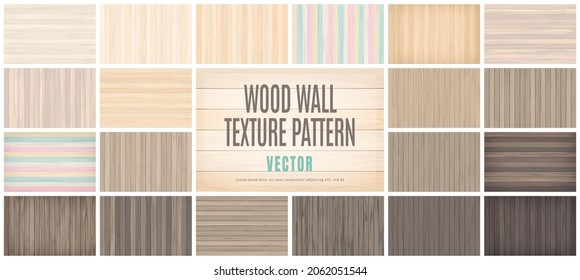 Vector Illustration beauty Wood Wall Floor Texture Pattern Background collection set.