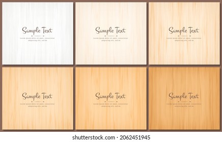 Vector Illustration beauty Wood Wall Floor Texture Pattern Background collection set.