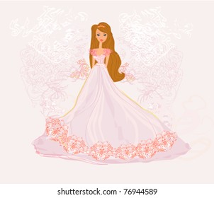 Vector illustration of beauty-bride princess