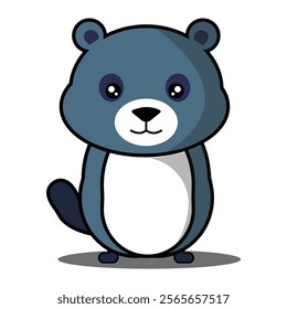 Vector Illustration of Beaver with Simple Illustration Available for Badge