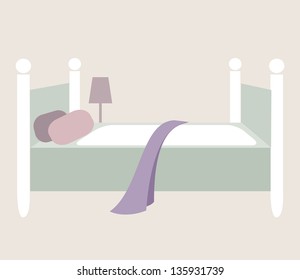 Vector illustration of a bed