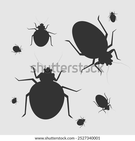 Vector illustration of bed bug silhouette