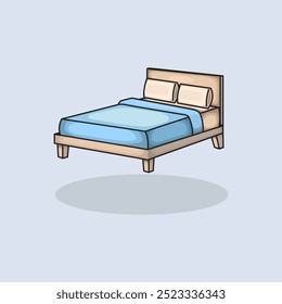 Vector illustration Bed. Vector design Bedroom. Bedroom Bed design illustration and icon for website, digital and print