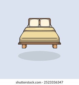 Vector illustration Bed. Vector design Bedroom. Bedroom Bed design illustration and icon for website, digital and print