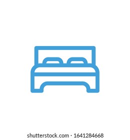Vector illustration, bed icon. Line design template