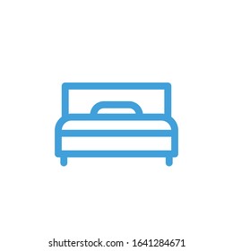 Vector illustration, bed icon. Line design template