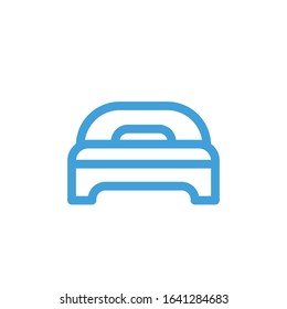 Vector illustration, bed icon. Line design template