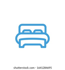 Vector illustration, bed icon. Line design template