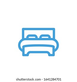 Vector illustration, bed icon. Line design template