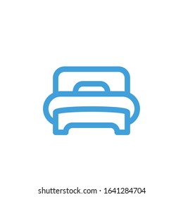 Vector illustration, bed icon. Line design template