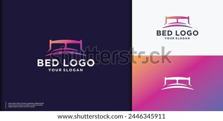 vector illustration bed logo template with gradient colorful branding design inspiration.