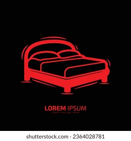 Vector illustration of a bed on a dark background.