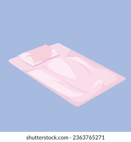 Vector illustration of bed on white background.