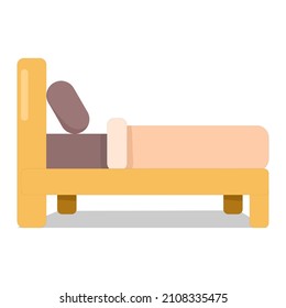 Vector illustration of a bed seen from the side for a bedroom, for a home furnishings advertisement
