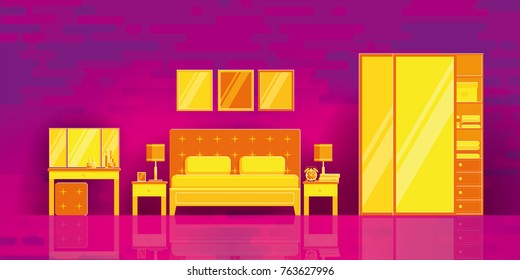 Vector illustration of a bedroom