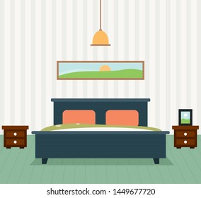 Vector illustration of bedroom interior