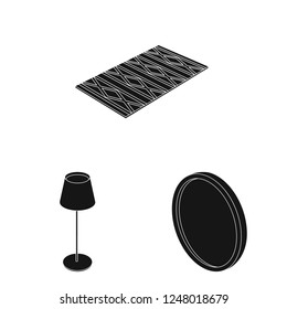 Vector illustration of bedroom and room logo. Collection of bedroom and furniture stock vector illustration.