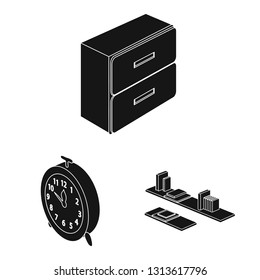 Vector illustration of bedroom and room logo. Set of bedroom and furniture stock vector illustration.