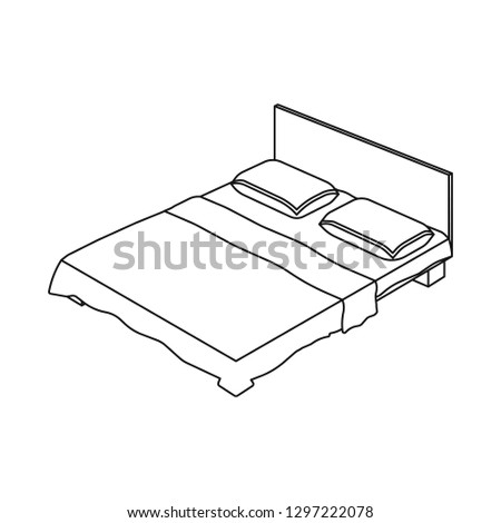 Vector illustration of bedroom and room symbol. Set of bedroom and furniture stock vector illustration.