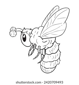 Vector illustration bee graphic design,art tattoo sketch,hand drawing,use in printing