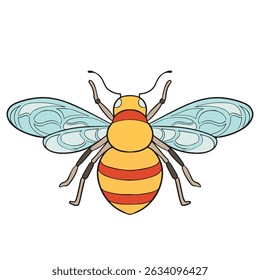 ilustração vetorial de abelha em aparências originais