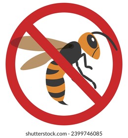 Vektorgrafik des Bienenverbotszeichens