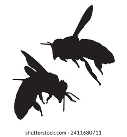 Ilustración vectorial de Bee Silhouette Art