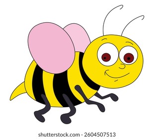 Vector illustration bee smiling while walking