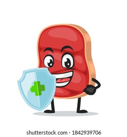 ilustración vectorial del carácter de la carne de vacuno o de la protección de la mascota